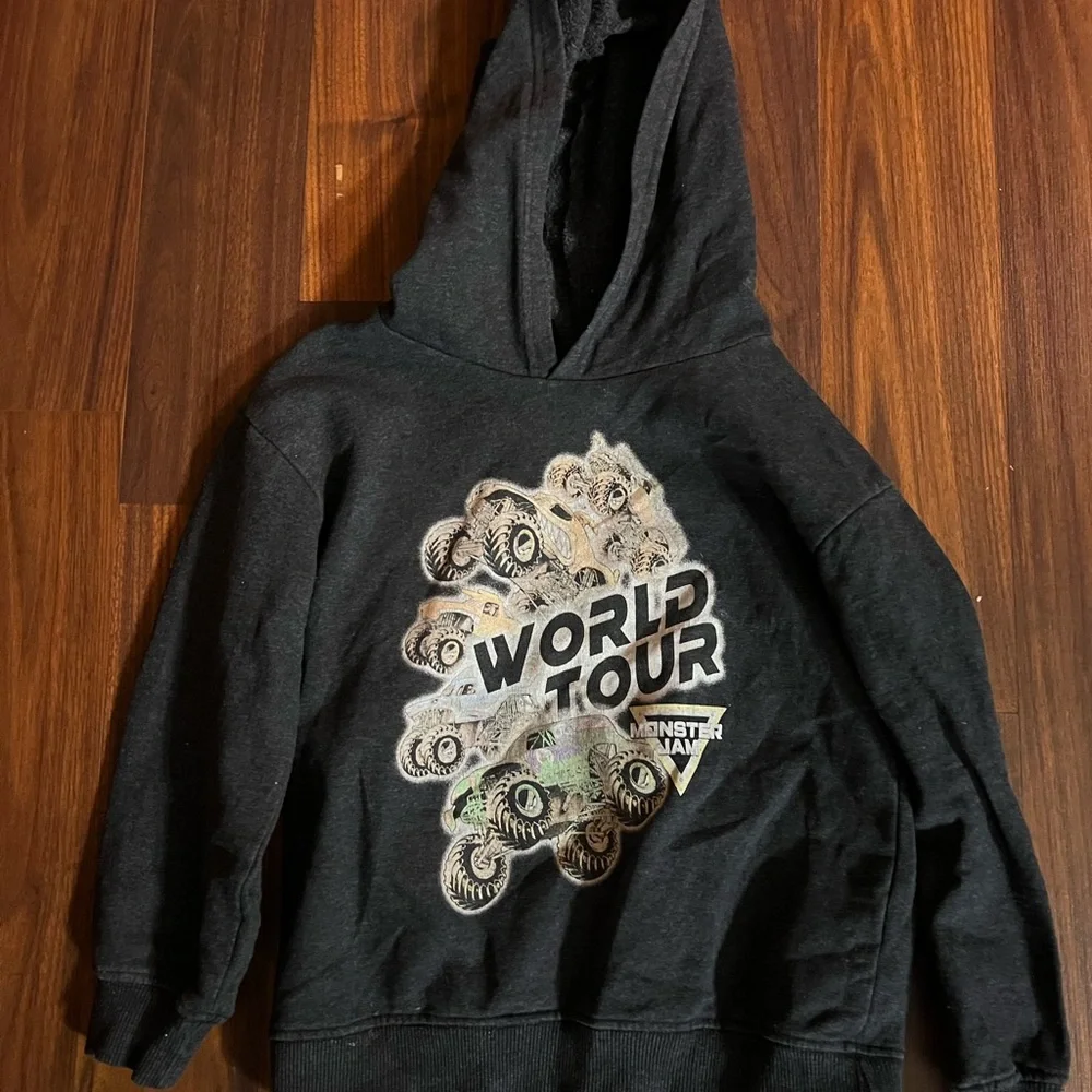 Kids Dark Gray 'World Tour' Monster Jam Hoodie & Jogger Matching Set